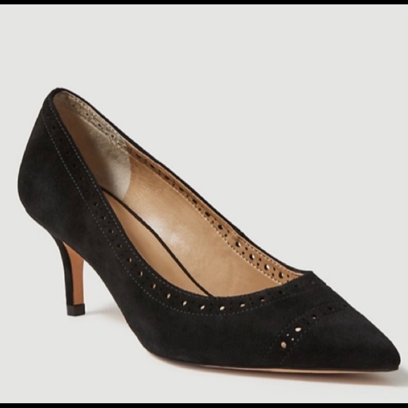 Ann Taylor April Perforated Suede Pumps - Picture 2 of 2